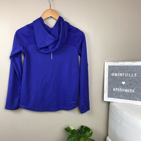 Nike Running Hooded Dri-Fit  Purple Top - Picture 3 of 4
